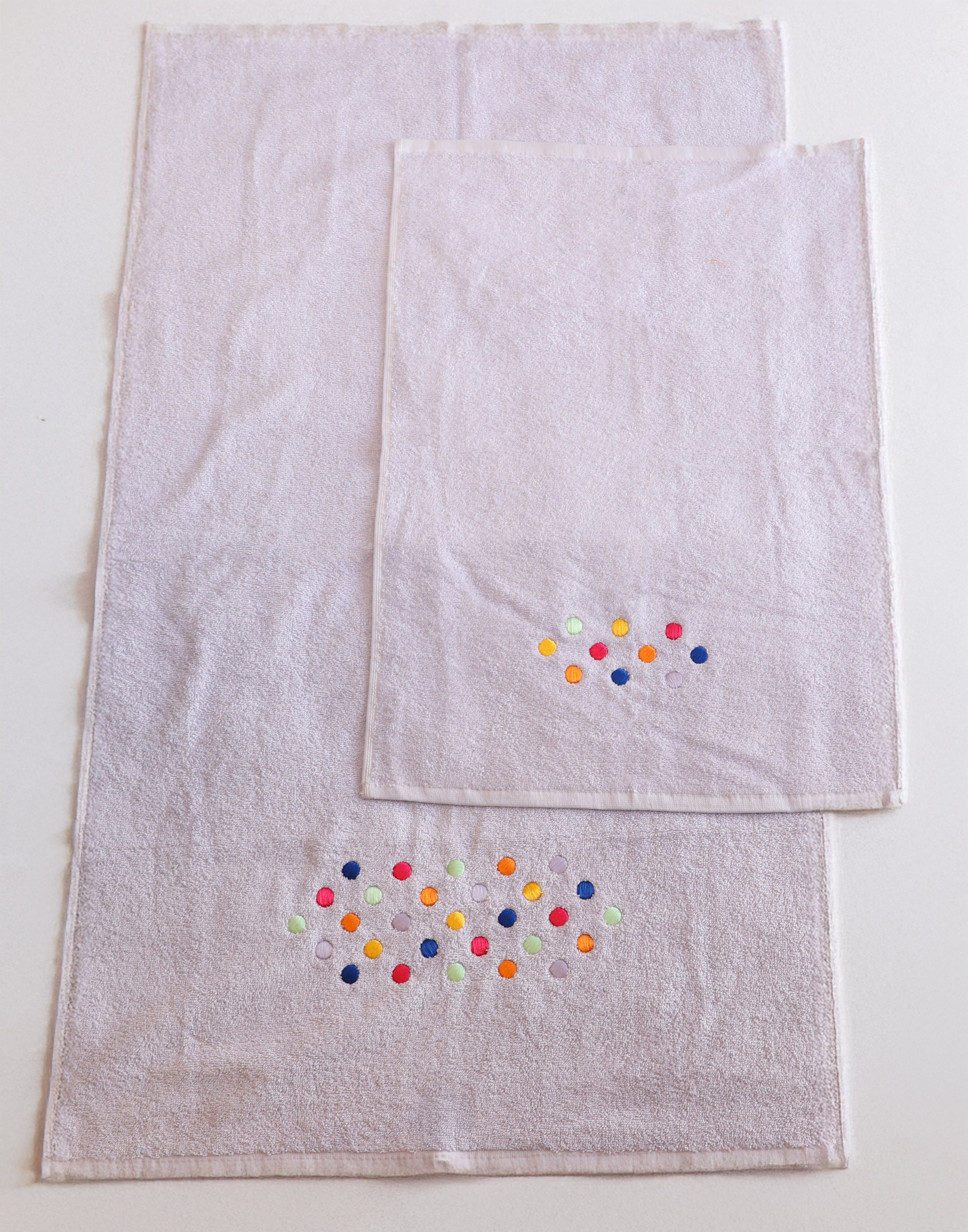 Towel set medium+small pois